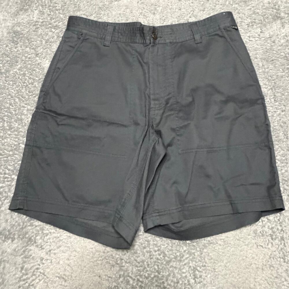 Howler Bros Shorts Mens 35 Blue Solid Canvas Chino Flat Front Slash Pockets